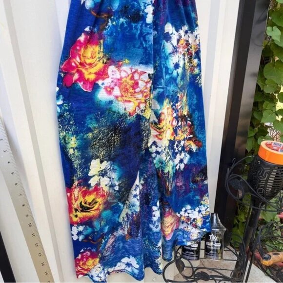 True Freedom Dress High-low Floral Strappy Blue Womens Small S - Picture 3 of 10